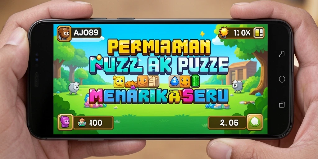 Screenshot menunjukkan gameplay seru AJO89 dengan tantangan puzzle.