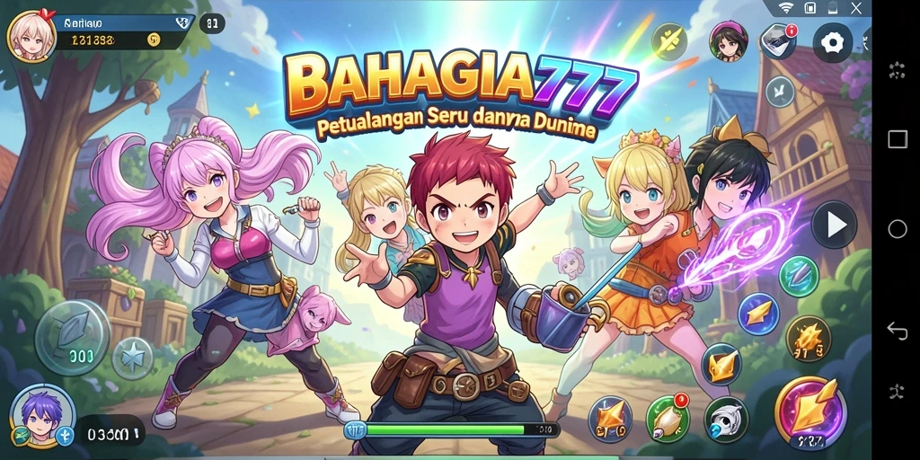 Gameplay menarik dalam <strong>BAHAGIA777</strong> dengan karakter anime yang penuh aksi.