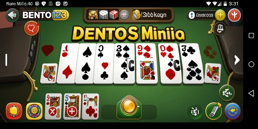 Screenshot gameplay BENTO123 menampilkan suasana permainan Domino yang seru.
