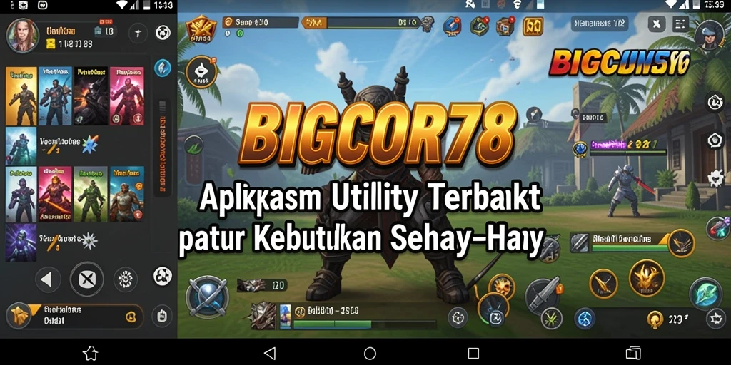 Tampilan utama aplikasi BIGCOR78 dengan berbagai fitur Utility