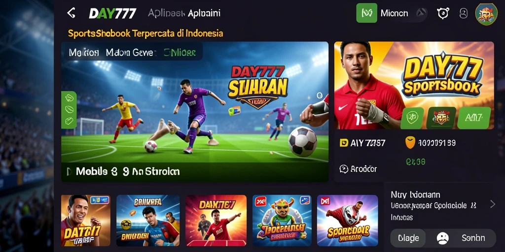 Screenshot utama DAY777 menampilkan taruhan olahraga yang beragam dan interaktif.