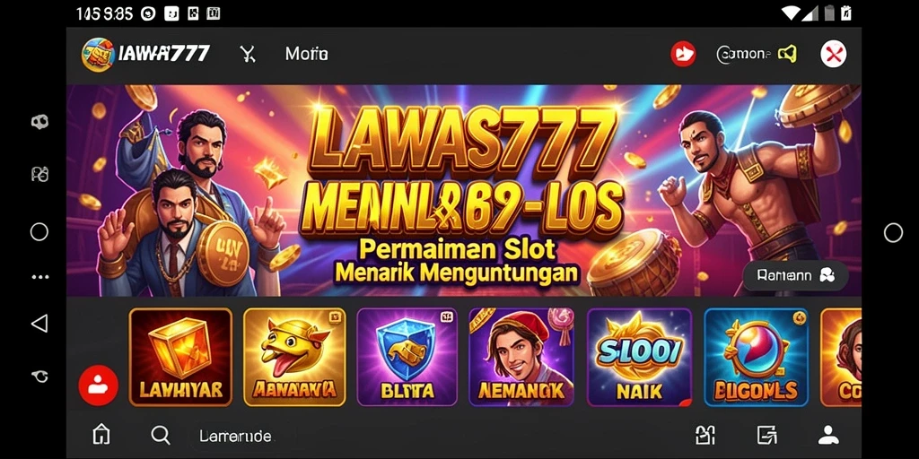 Tampilan gameplay menarik dari LAWAS777 yang menampilkan mesin slot.