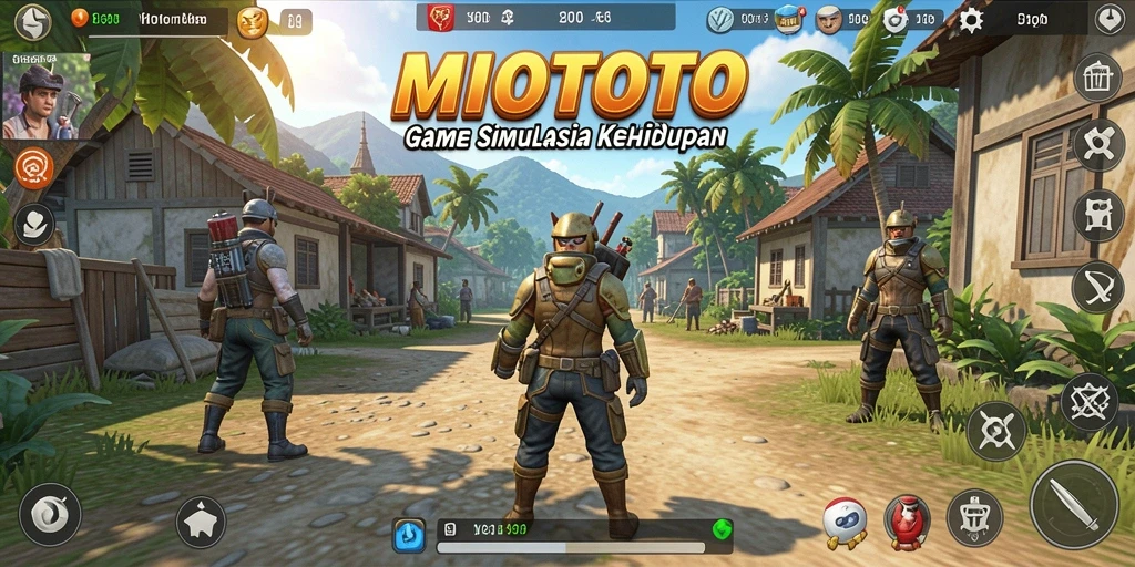 Screenshot gameplay <strong>MIOTOTO</strong> yang menampilkan interaksi karakter dan pilihan hidup.