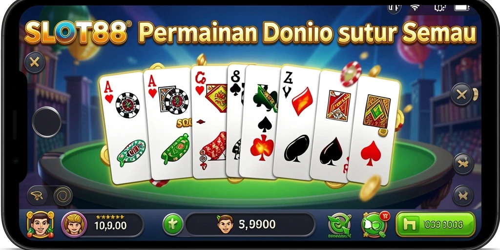 Tampilan gameplay seru di dalam SLOT88 dengan aksi domino yang mendebarkan.