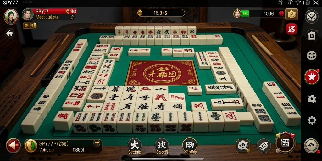 Screenshot dari gameplay SPY77 yang menampilkan momen seru permainan Mahjong.