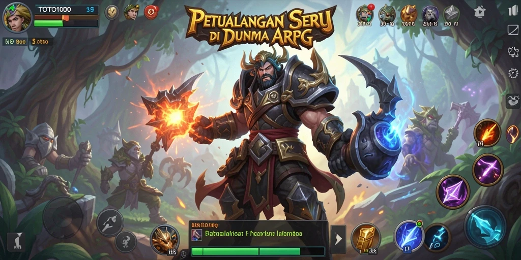 Tampilan gameplay seru dalam TOTO1000 di dunia ARPG.