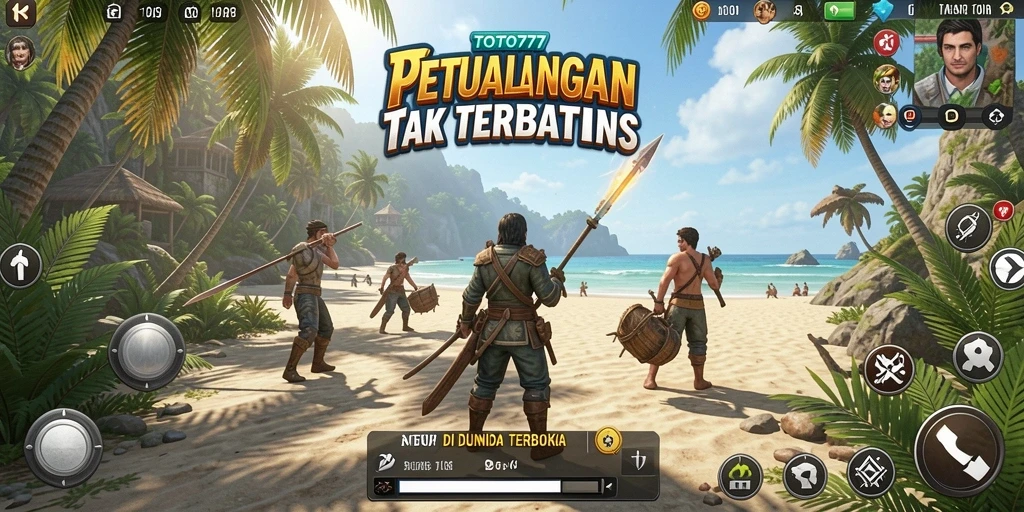 Screenshot gameplay TOTO777 menampilkan dunia terbuka yang mengesankan.